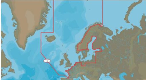 Carte C-MAP Europe Nord Continental