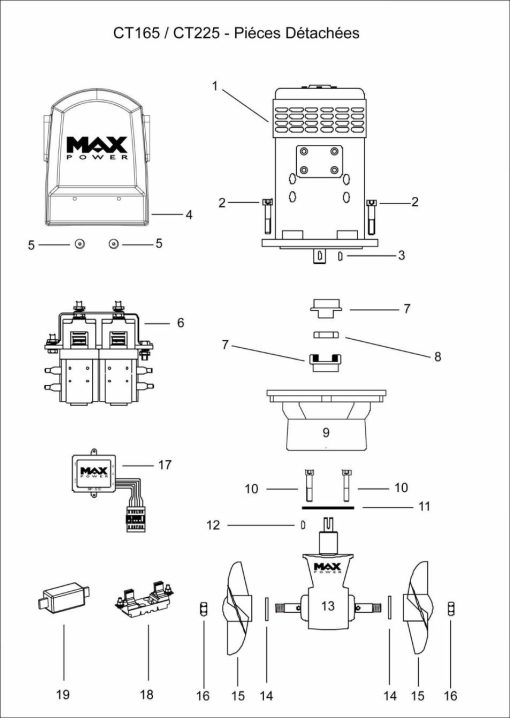 Joint embase propulseur Max Power CT165 CT225 CT300