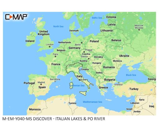 C-MAP DISCOVER - Italian Lakes & Po River M-EM-Y040-MS cartographie marine