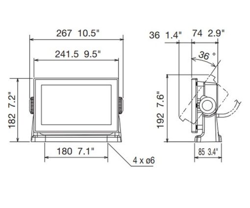 Dimensions du GPS Furuno GP1971F