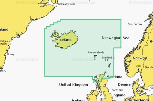 Carte marine Navionics Platinium+ NPEU043R - Iceland to Orkney - 010-C1325-40