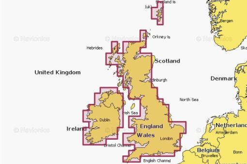 Carte marine Navionics Platinium+ NPEU072R - U.K. & Ireland Lakes & Rivers - 010-C1346-40