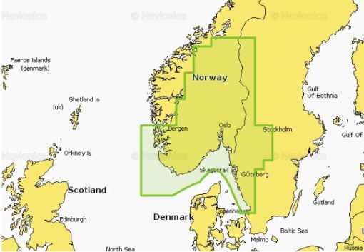 Carte marine Navionics Platinium+ NPEU078R - Oslo, Skagerrak & Haugesund - 010-C1323-40