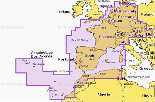 Carte marine Navionics Platinium+ NPEU646L - Europe, Central & West - 010-C1354-40