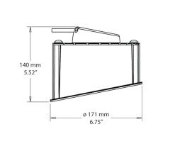 Plan avec les dimensions de la sonde Airmar M422