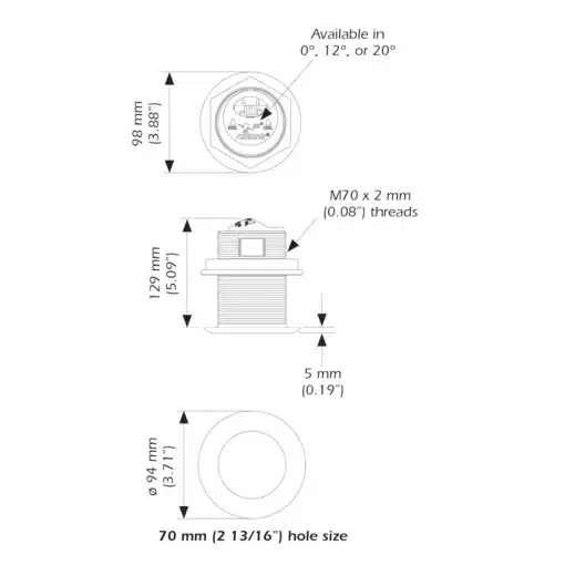 Sonde B75HW AIRMAR bronze avec prise M&M – Image 3