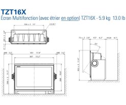 Croquis d'un TZT16X écran multifonction