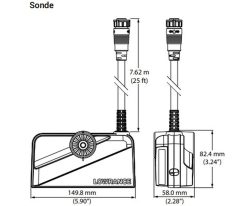 LOWRANCE ACTIVE TARGET 2 SONDE dimension