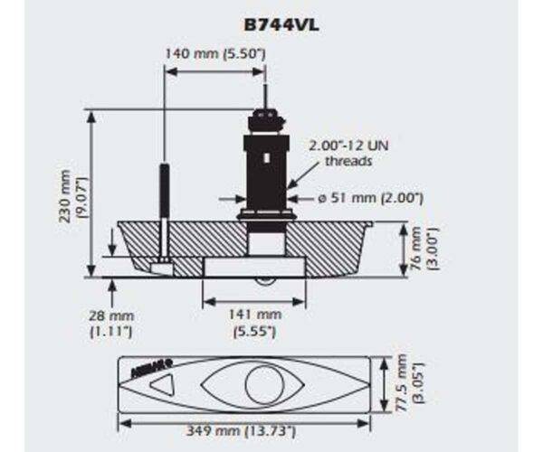 B744 sonde Airmar Bronze 600W 50-200kHz