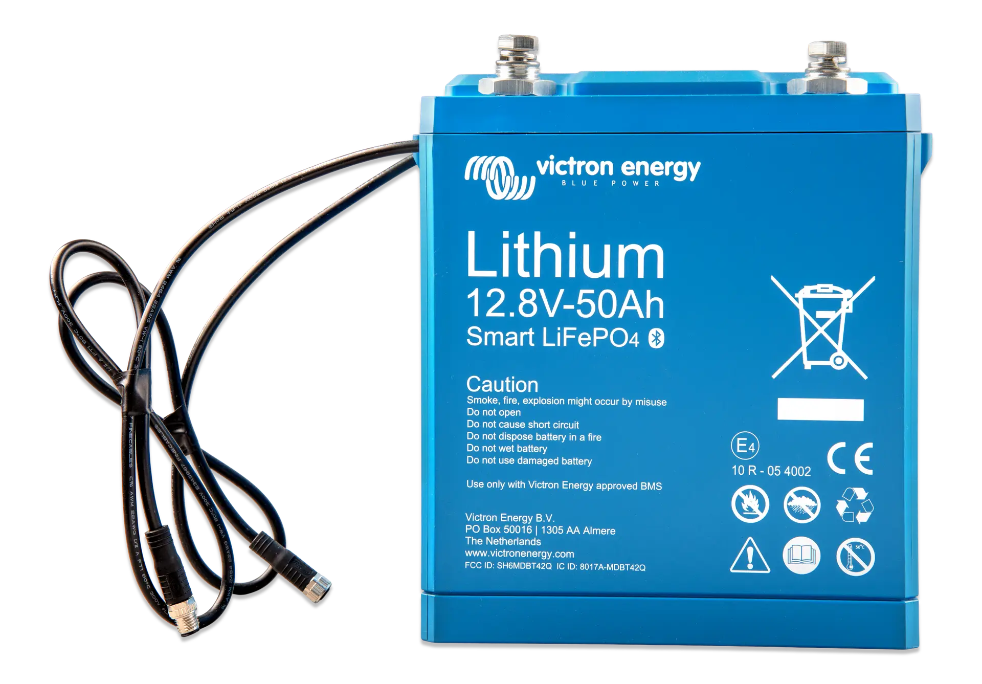 12V50AhLithiumbatteryfront Victron - LiFePO4 Smart batterie - 12V-50Ah - front