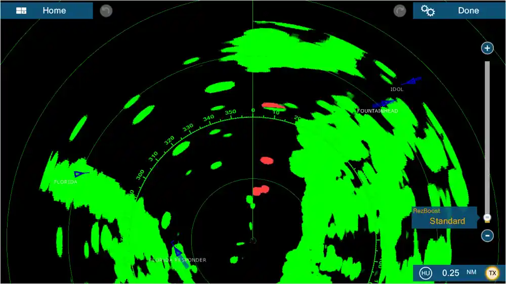 Radar Furuno RezBoost affichage standard