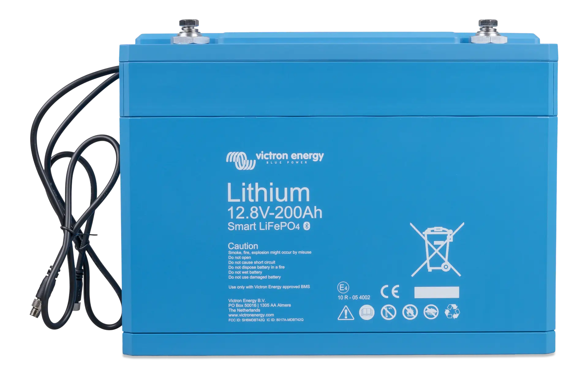 BAT512120610LiFePO4Battery128V-200AhSmartfront Victron - LiFePO4 Smart batterie - 12V-200Ah - front