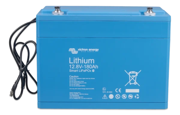 LiFePO4Battery128V-180AhSmartfront-top Victron - Lithium SMART LiFePO4 batterie - 12v et 24v