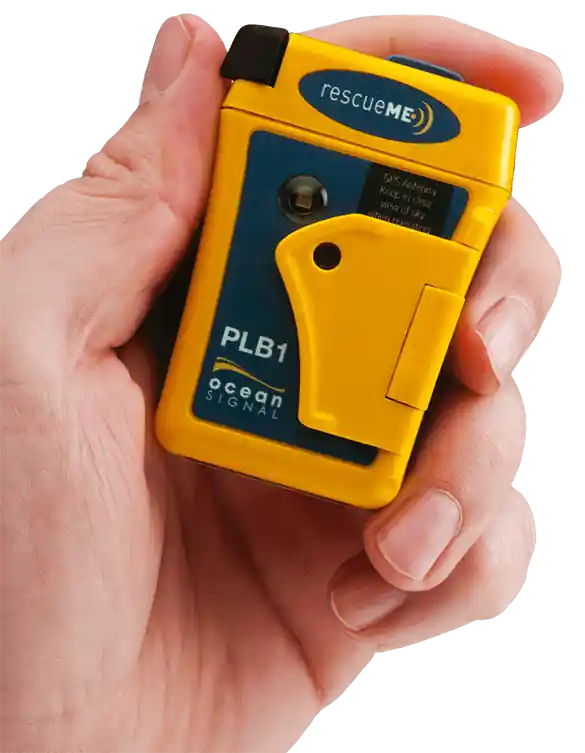 Balise PLB1 Ocean Signal tenue dans la main