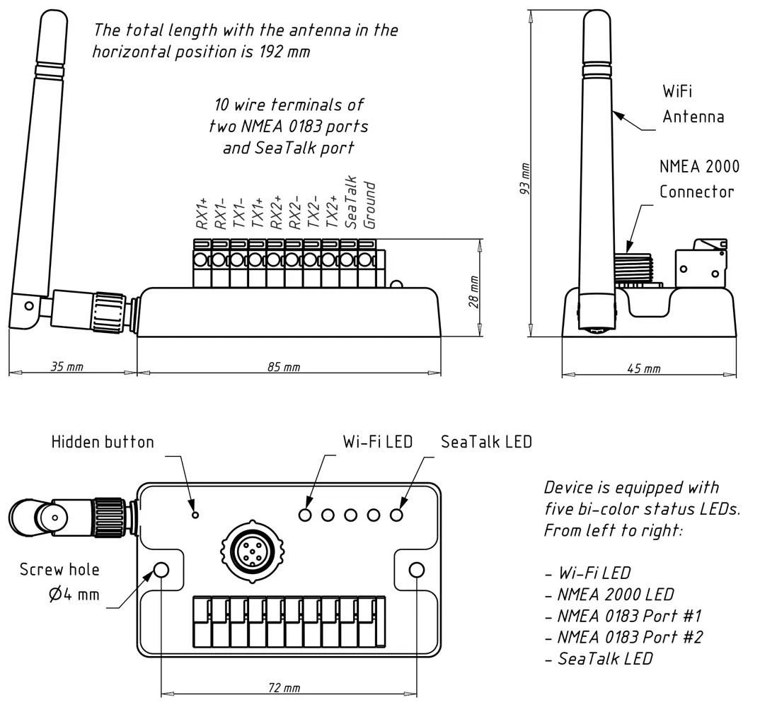 Schéma de câblage du routeur NMEA 2000 YDNR-02N