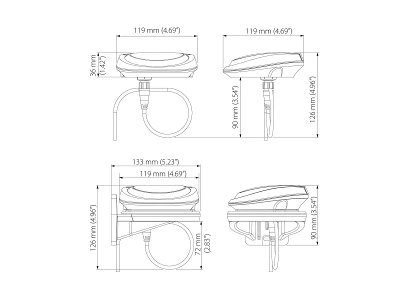 Montage boussole Precision-9 Lowrance