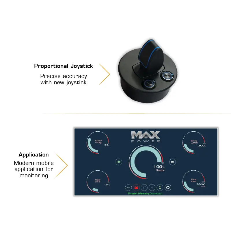 MAXPOWER PROPULSEUR ECO PROPORTIONAL - joystick et monitoring app