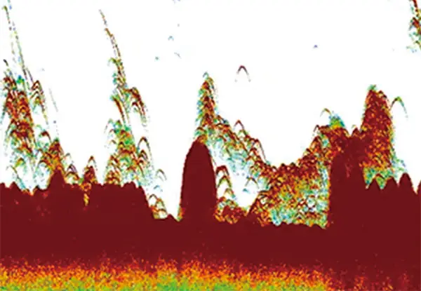 Schéma de fonctionnement de la technologie TrueEcho CHIRP du Furuno FCV-600