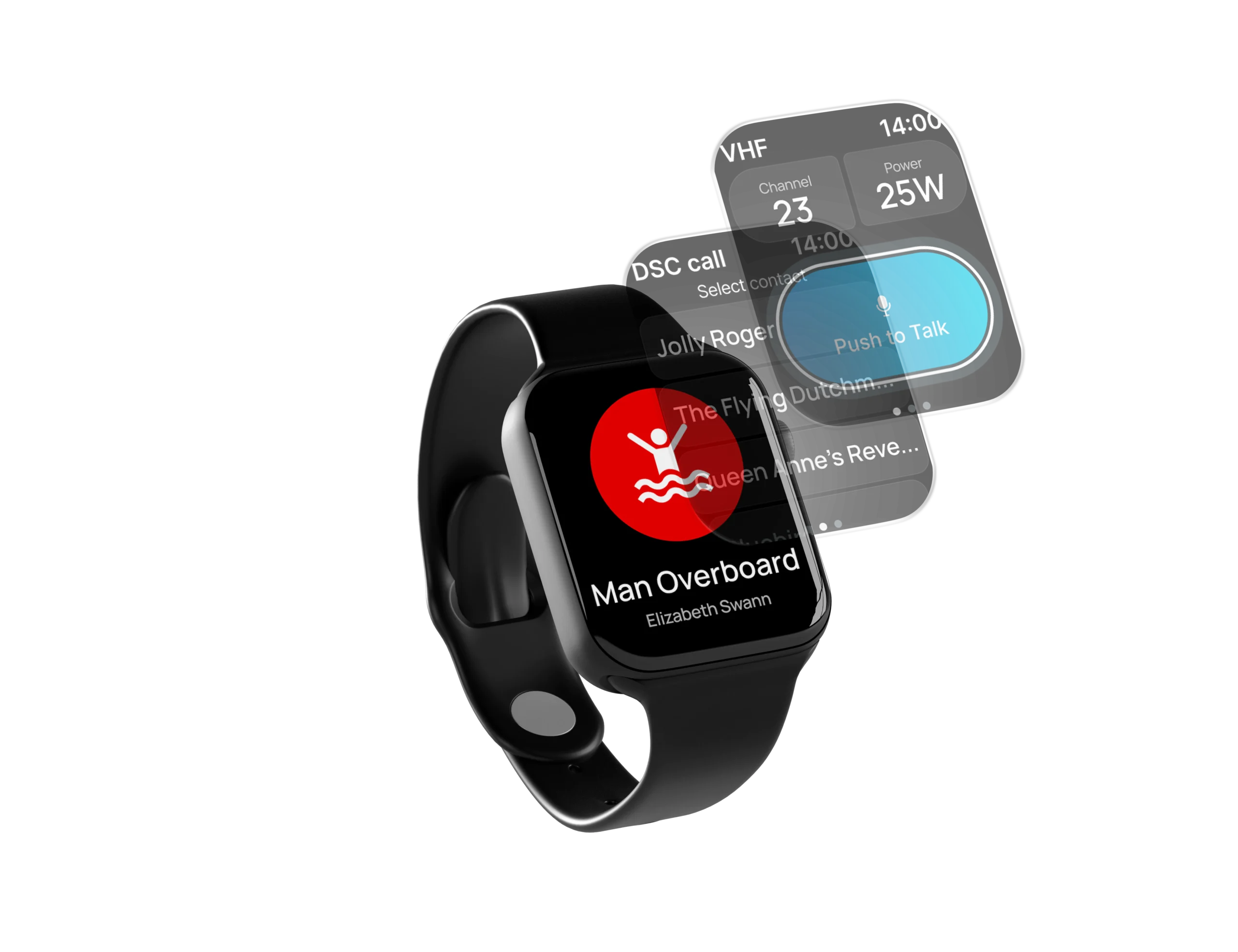 Affichage AIS sur montre connectée Em-Trak X100