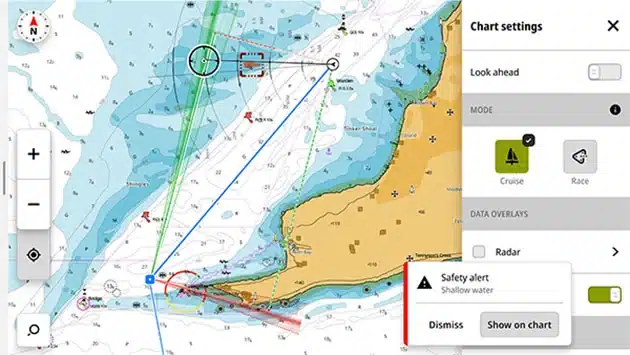 Mode croisière Zeus S avec cartographie simplifiée